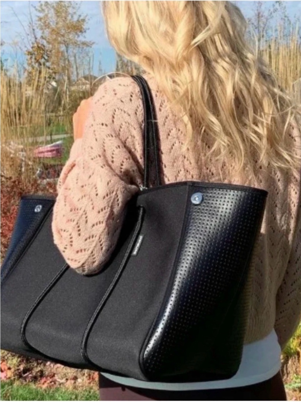 Black Prenelove Tote bag With Matching Pouch Inside